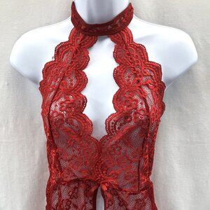 Brand New - Ababoon Womens Lace Halter One Piece Lingerie